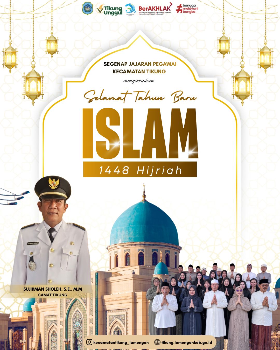 Foto: Segenap Jajaran Pegawai Kecamatan Tikung Mengucapkan Selamat Tahun Baru Islam 1448 Hijriah