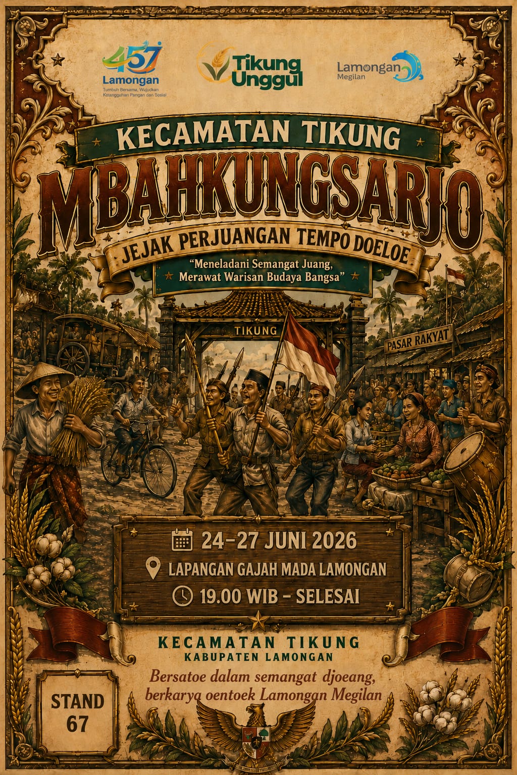 Foto: Kecamatan Tikung Berpartisipasi dalam Kegiatan Lamongan Tempo Doeloe Tahun 2026