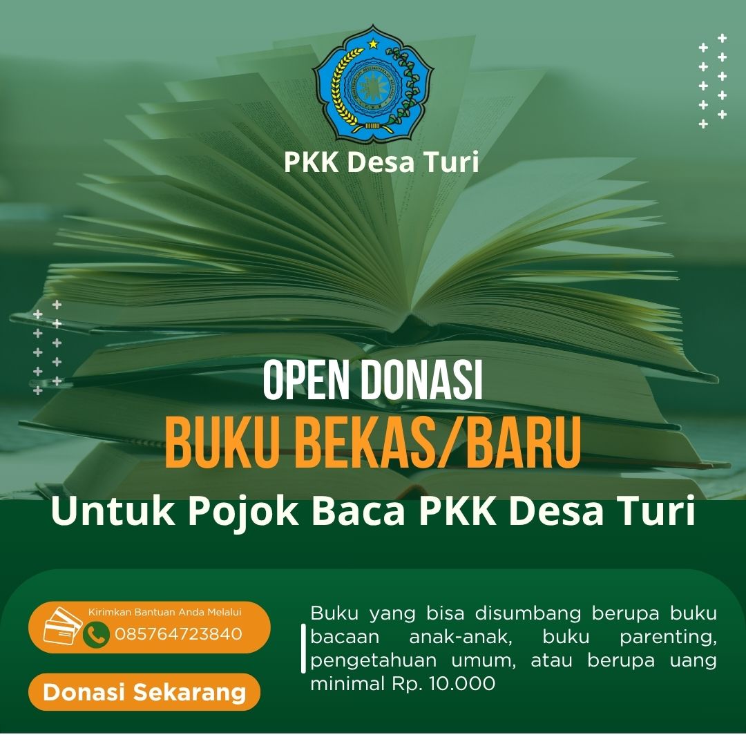 Foto: PKK DESA TURI BUKA DONASI BUKU UNTUK WUJUDKAN POJOK BACA YANG EDUKATIF DAN INSPIRATIF