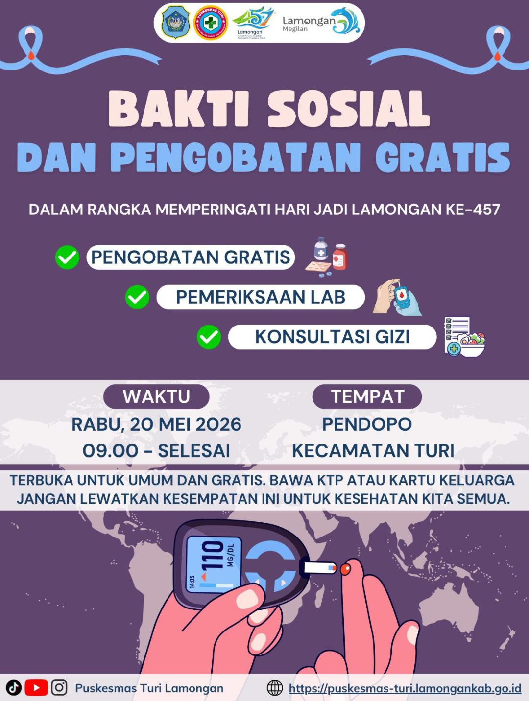 Foto: HADIRILAH BAKTI SOSIAL DAN PENGOBATAN GRATIS DI PENDOPO KECAMATAN TURI !