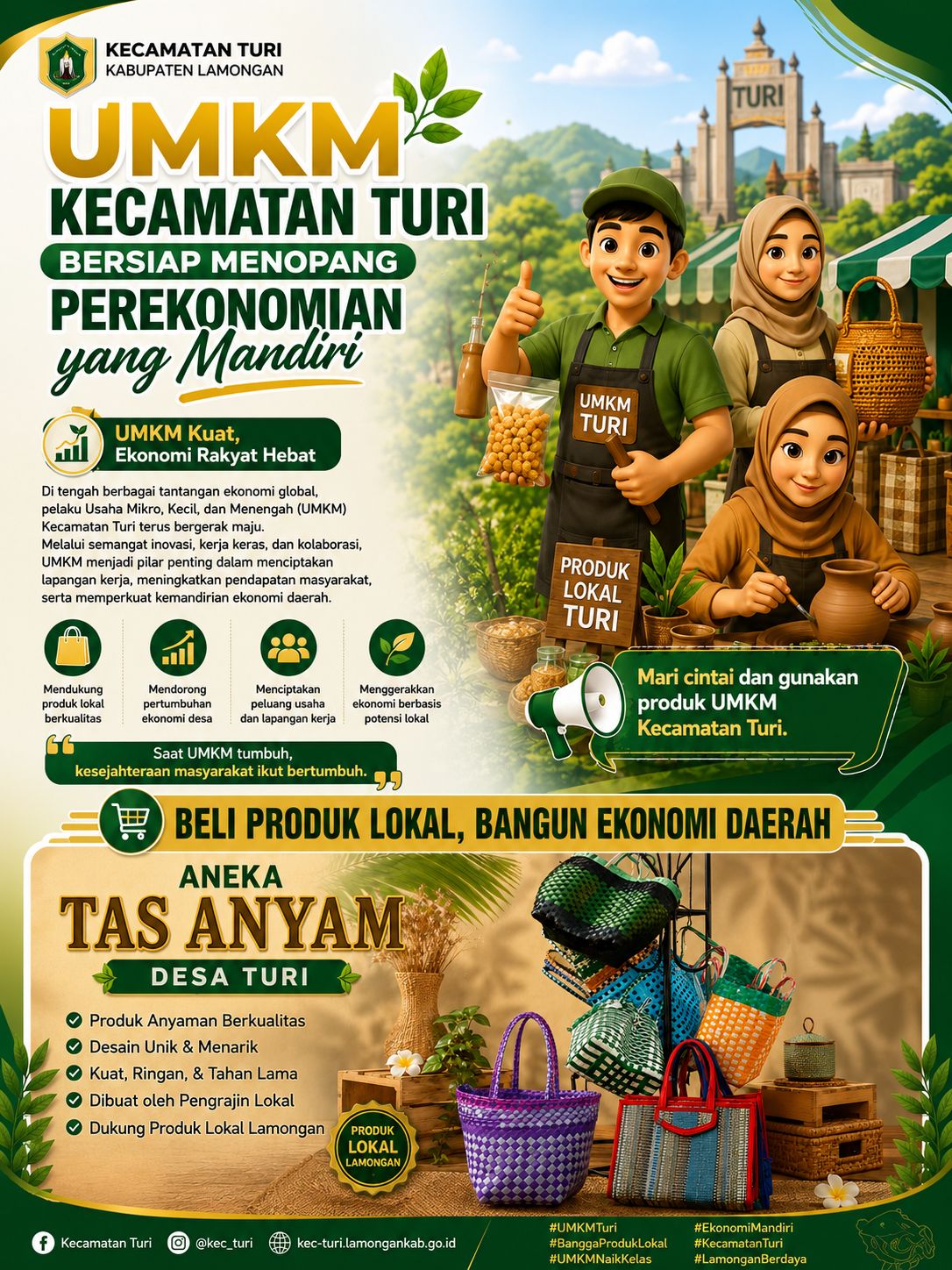 Foto: UMKM Kecamatan Turi Siap Menopang Perekonomian yang Mandiri Aneka Tas Anyam Desa Turi, Karya Kreatif Pengrajin Lokal yang Bernilai Ekonomi Tinggi