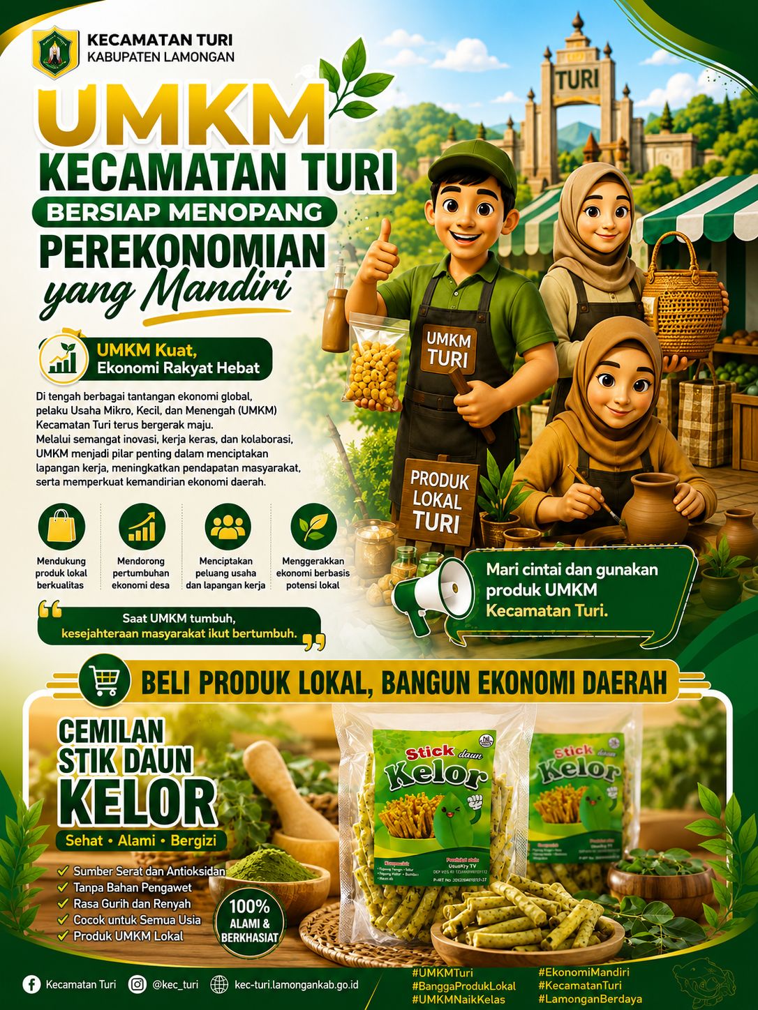 Foto: UMKM Kecamatan Turi: Stik Daun Kelor, Camilan Sehat Bernilai Ekonomi Tinggi