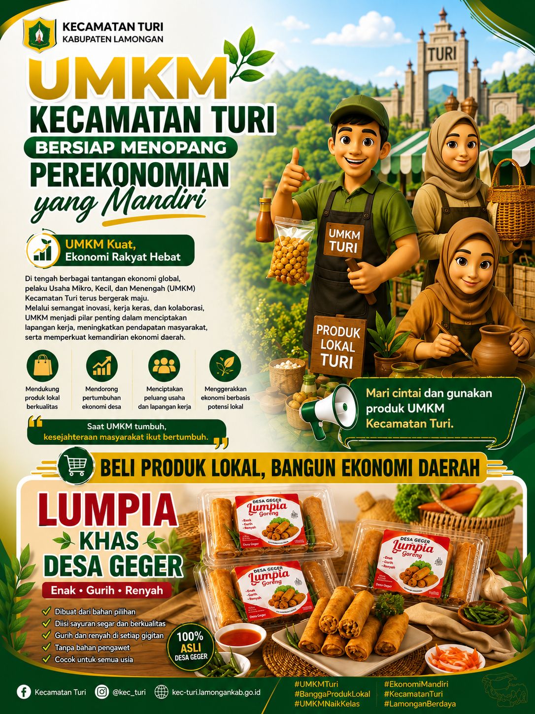 Foto: UMKM Kecamatan Turi Siap Menopang Perekonomian yang Mandiri Lumpia Khas Desa Geger, Cita Rasa Gurih yang Membanggakan