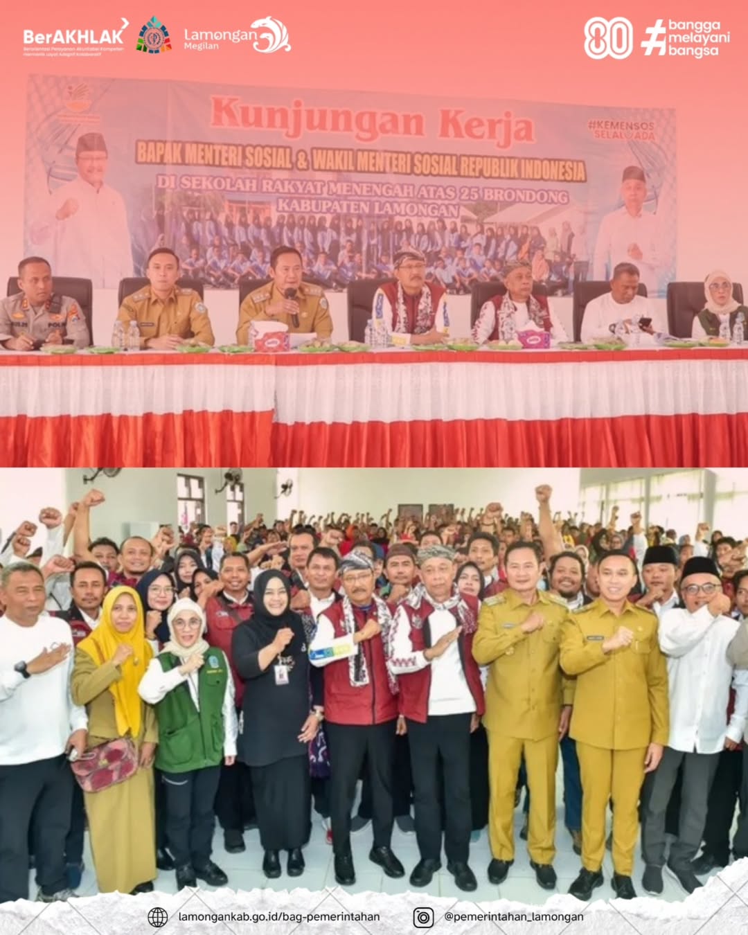 Kunjungan Kerja Mensos dan Wamensos Republik Indonesia di Kabupaten Lamongan