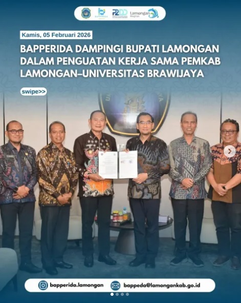 BAPPERIDA Dampingi Bupati Lamongan dalam Penguatan Kerja Sama Pemkab Lamongan–Universitas Brawijaya