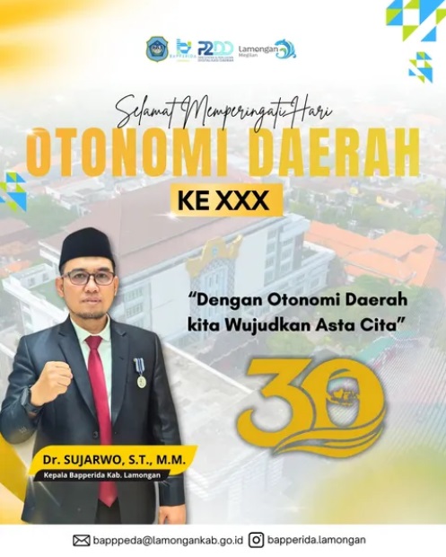 Selamat memperingati Hari Otonomi Daerah ke XXX "Dengan Otonomi Daerah kita wujudkan Asta Cita"