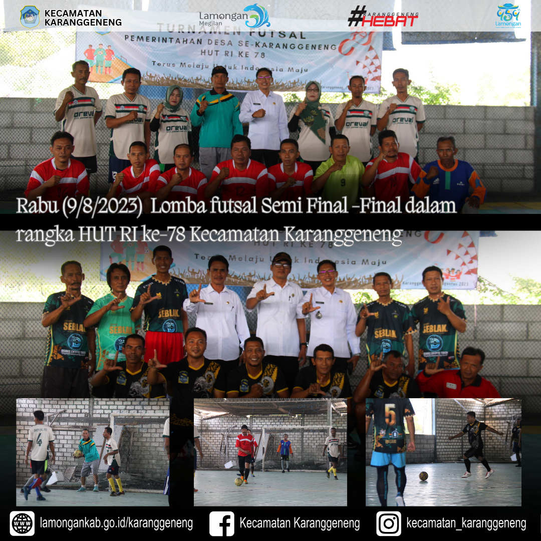 Final lomba futsal dalam rangka HUT RI Kecamatan Karanggeneng