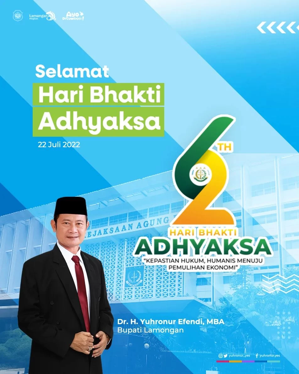 Selamat Hari Bhakti Adhyaksa untuk Kejaksaan Republik Indonesia.
Semoga Kejaksaan terus maju mewujudkan kepastian hukum yang humanis menuju pemulihan ekonomi nasional