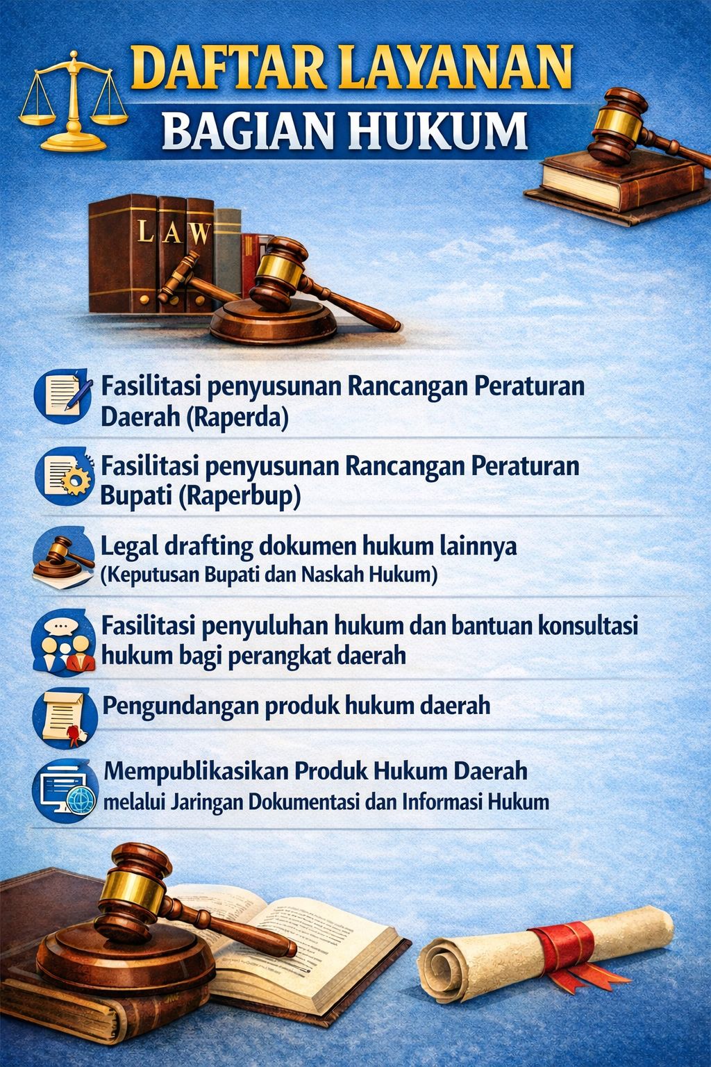 Daftar Layanan pada Bagian Hukum Sekretariat Daerah Kab. Lamongan