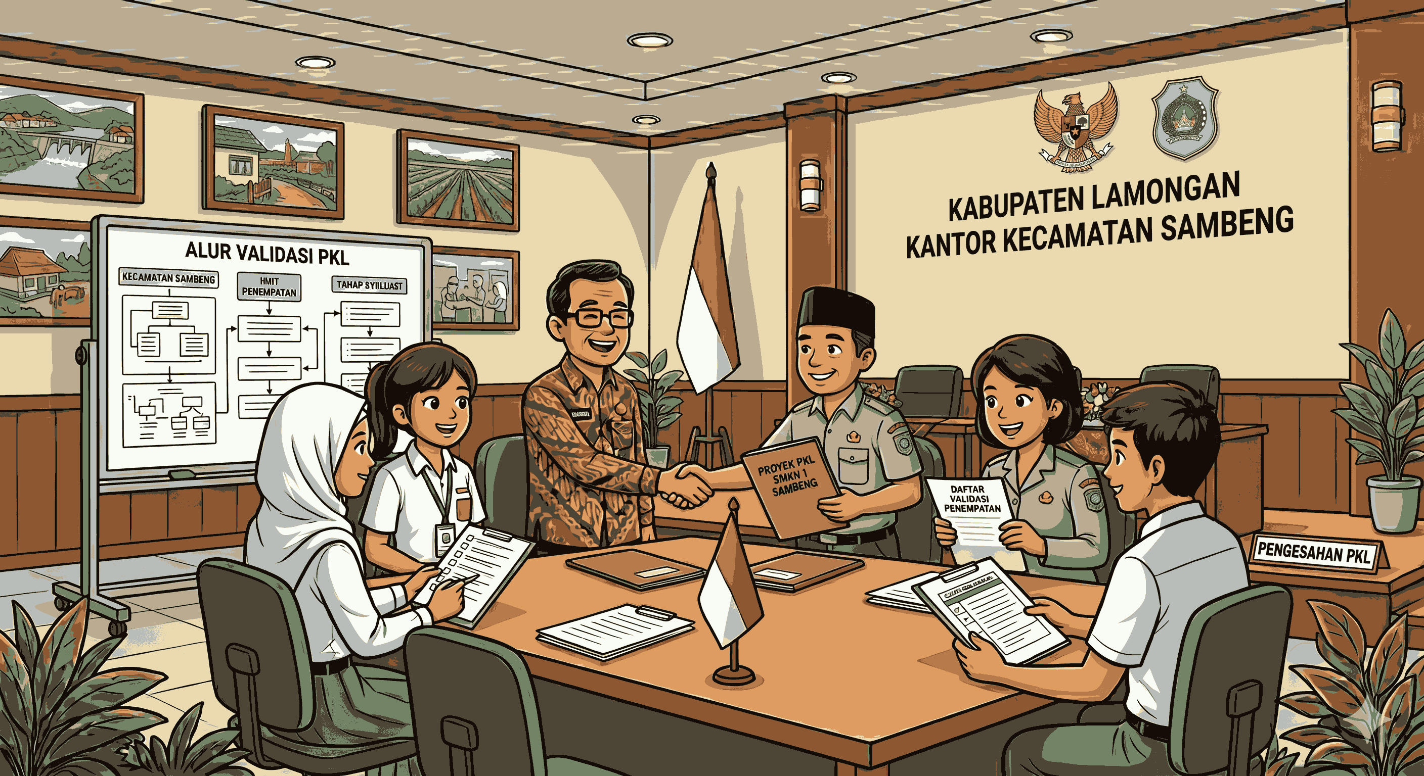 Penerimaan Mahasiswa/Siswa PKL di Kantor Kecamatan Sambeng