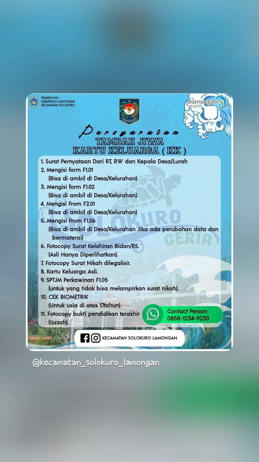 Layanan Tambah Jiwa Kartu Keluarga (KK)