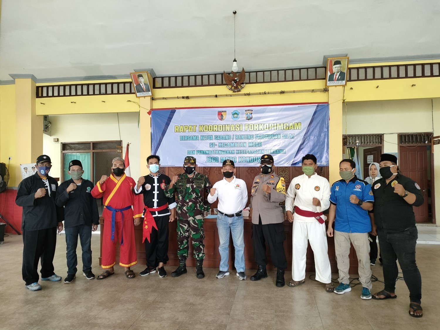 Rapat Koordinasi Forkopimcam bersama Ketua Cabang / Ranting Pencak Silat Se Kecamatan Modo